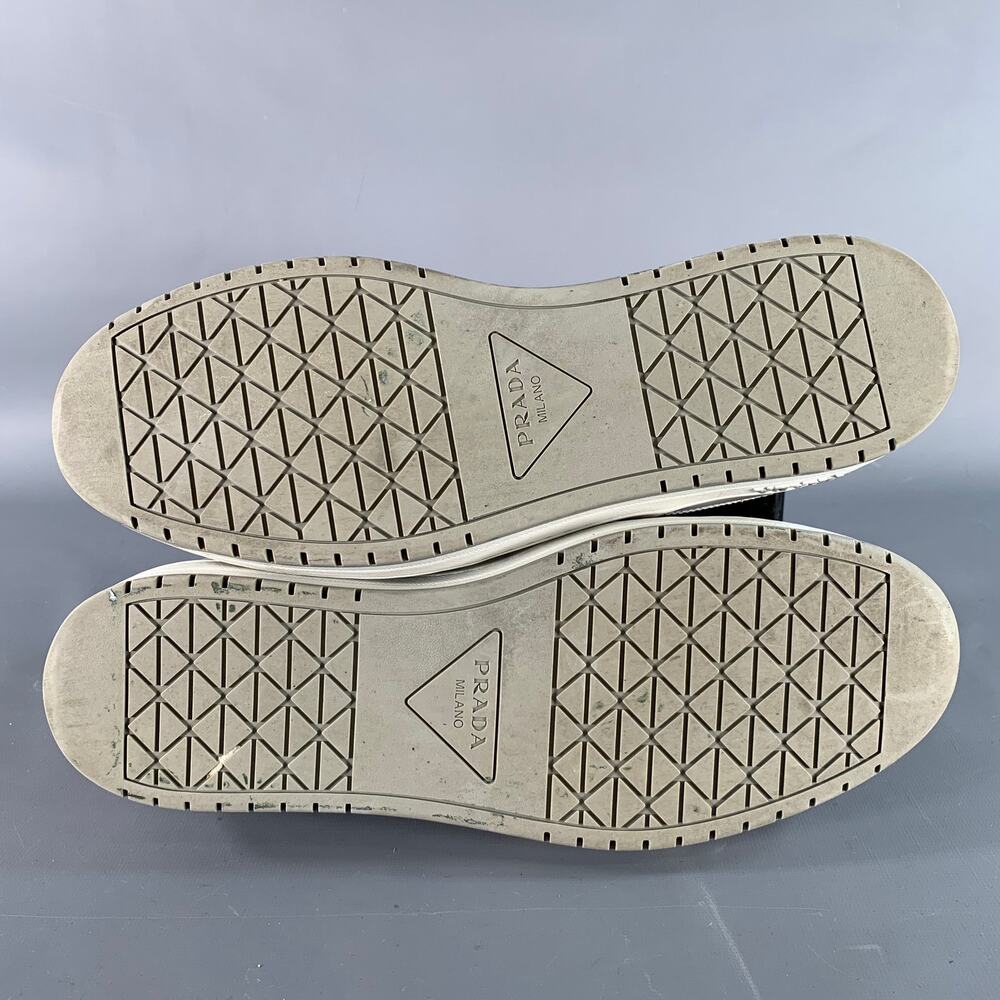 Prada Size 11 White Grey Color Block Perforated L… - image 6